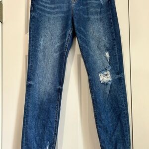 Vervet Women’s 25 Distressed High Rise Boyfriend Denim Jeans Medium Wash Ankle